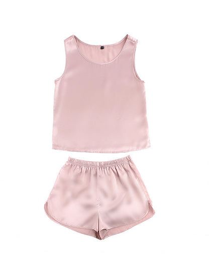 Curvvvy™ 100% Mulberry Silk Lounge Set - Sleeveless Tank & Shorts Sleepwear