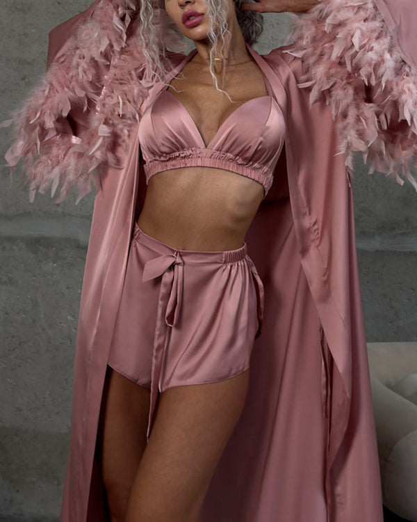 Curvvvy™ Feather-Trimmed 3-Piece Lounge Set