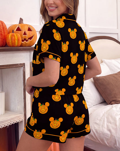 Curvvvy™ Nachtwäsche-Set aus Top und Shorts mit Spitzenbesatz