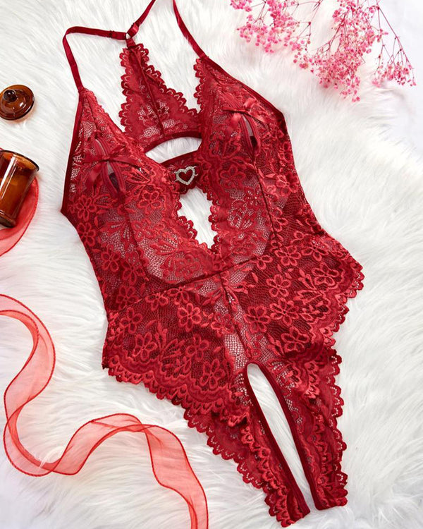 Curvvvy™ Ensemble Lingerie en Mesh Transparent Brodé Papillons