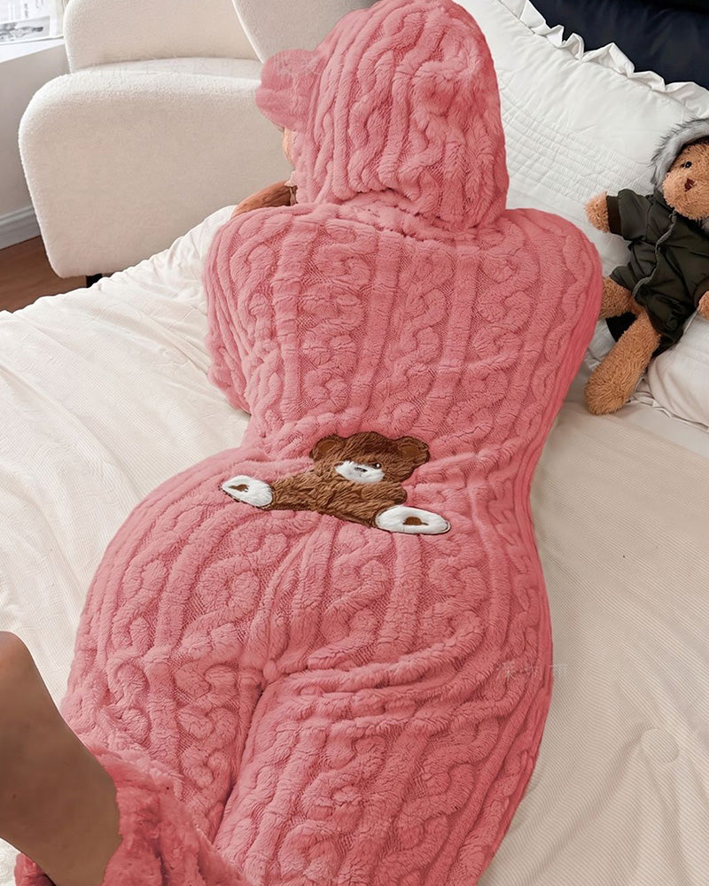 Curvvvy™ Cozy Plush Hooded Onesie Pajamas