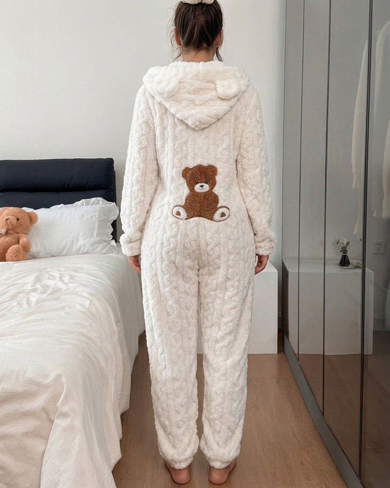 Curvvvy™ Cozy Plush Hooded Onesie Pajamas