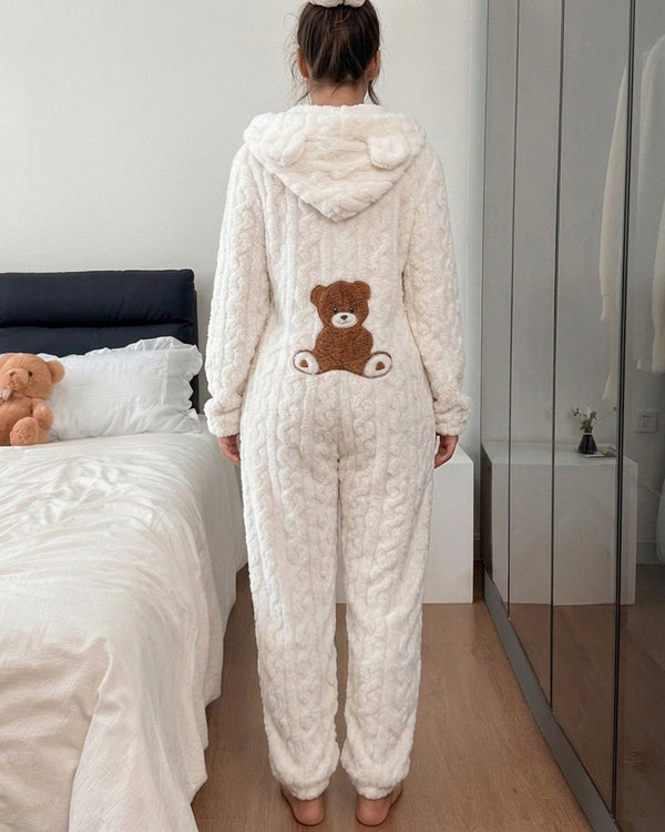 Curvvvy™ Cozy Plush Hooded Onesie Pajamas