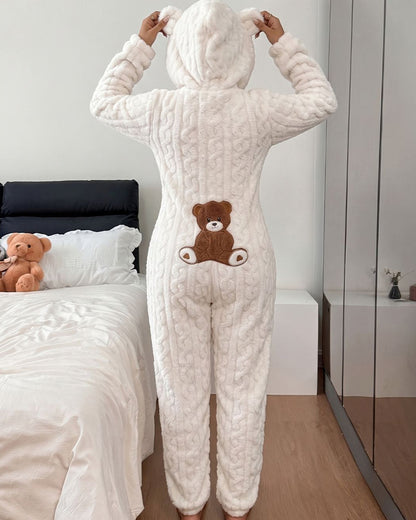 Curvvvy™ Cozy Plush Hooded Onesie Pajamas