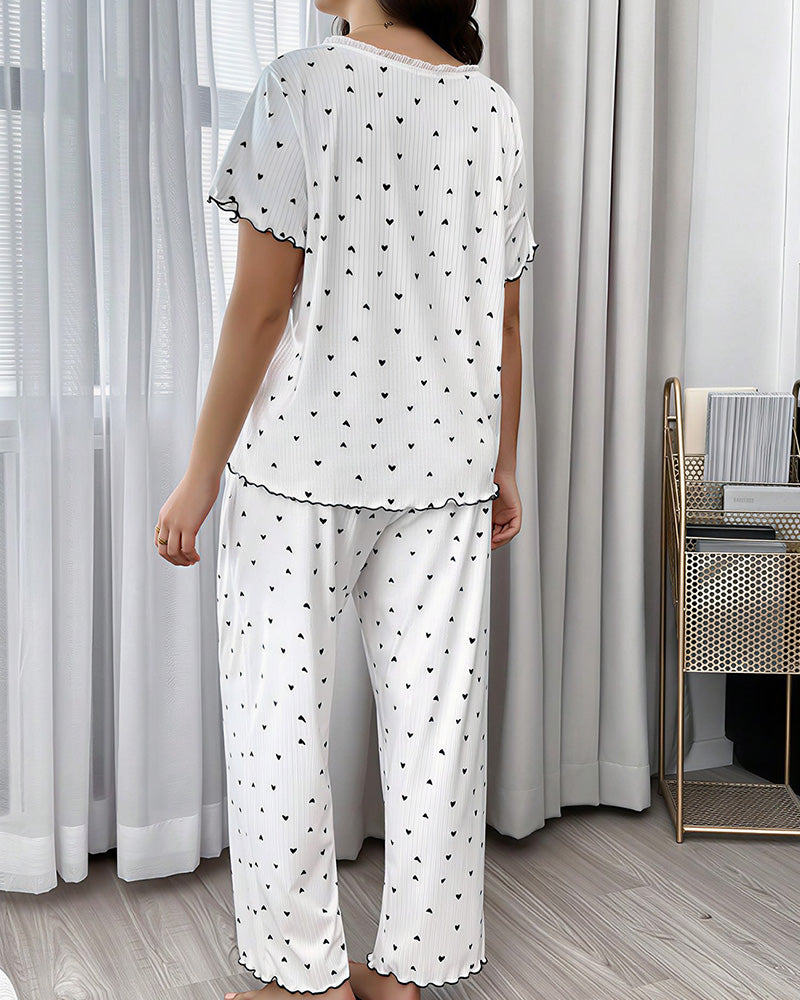 Curvvvy™ Nachtwäsche-Set aus Top und Shorts mit Spitzenbesatz