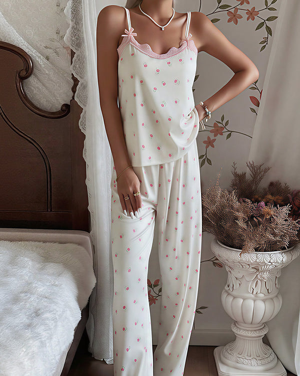 Curvvvy™ Nachtwäsche-Set aus Top und Shorts mit Spitzenbesatz
