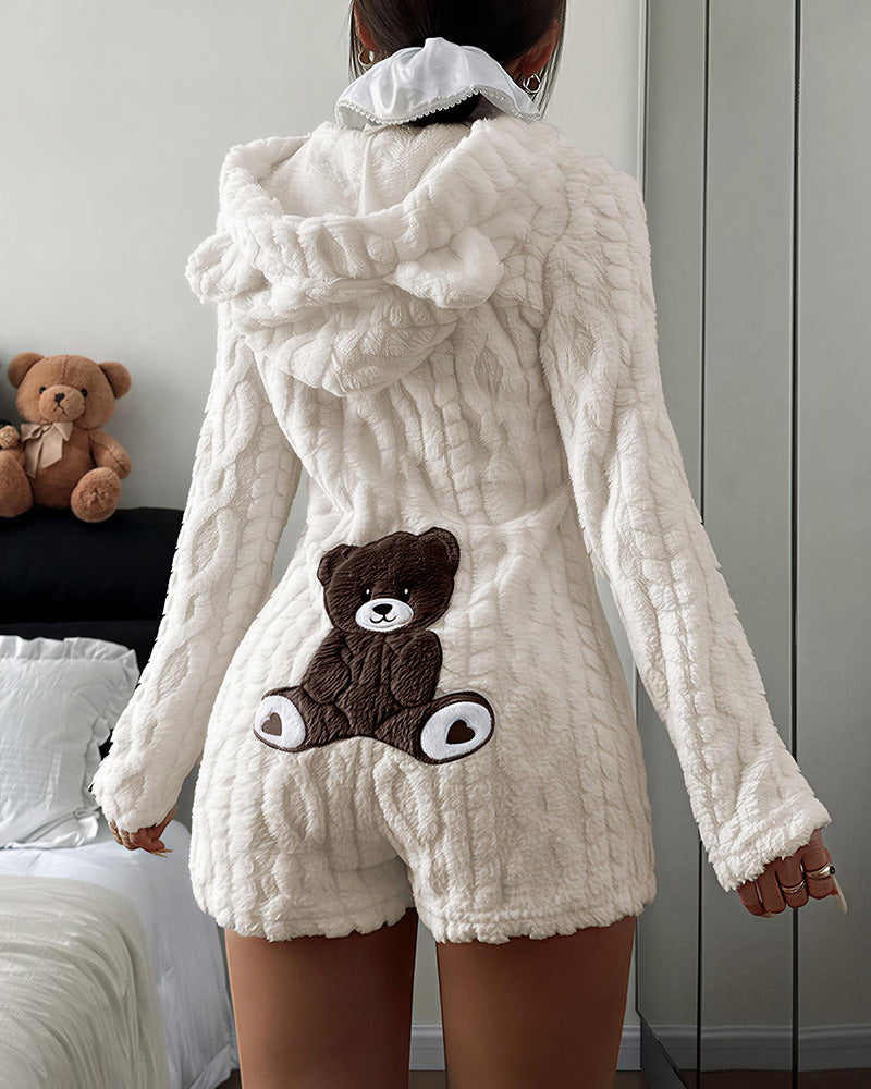 Curvvvy™ Conjunto de Dormir de Top y Short con Ribete de Encaje