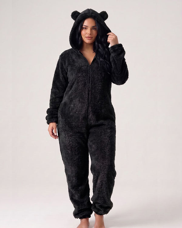 Curvvvy™ Cozy Cloud Fluffy Hooded Onesie Jumpsuit
