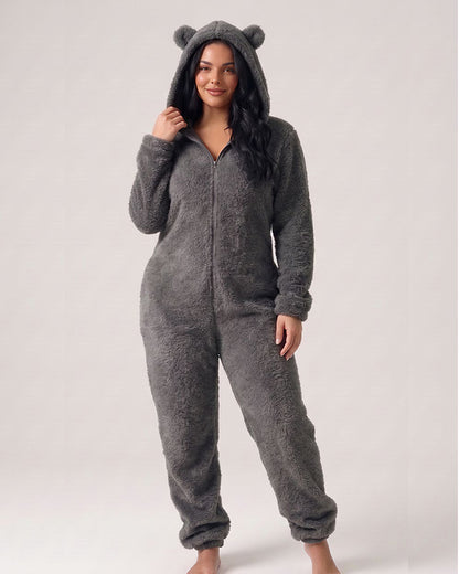 Curvvvy™ Cozy Cloud Fluffy Hooded Onesie Jumpsuit