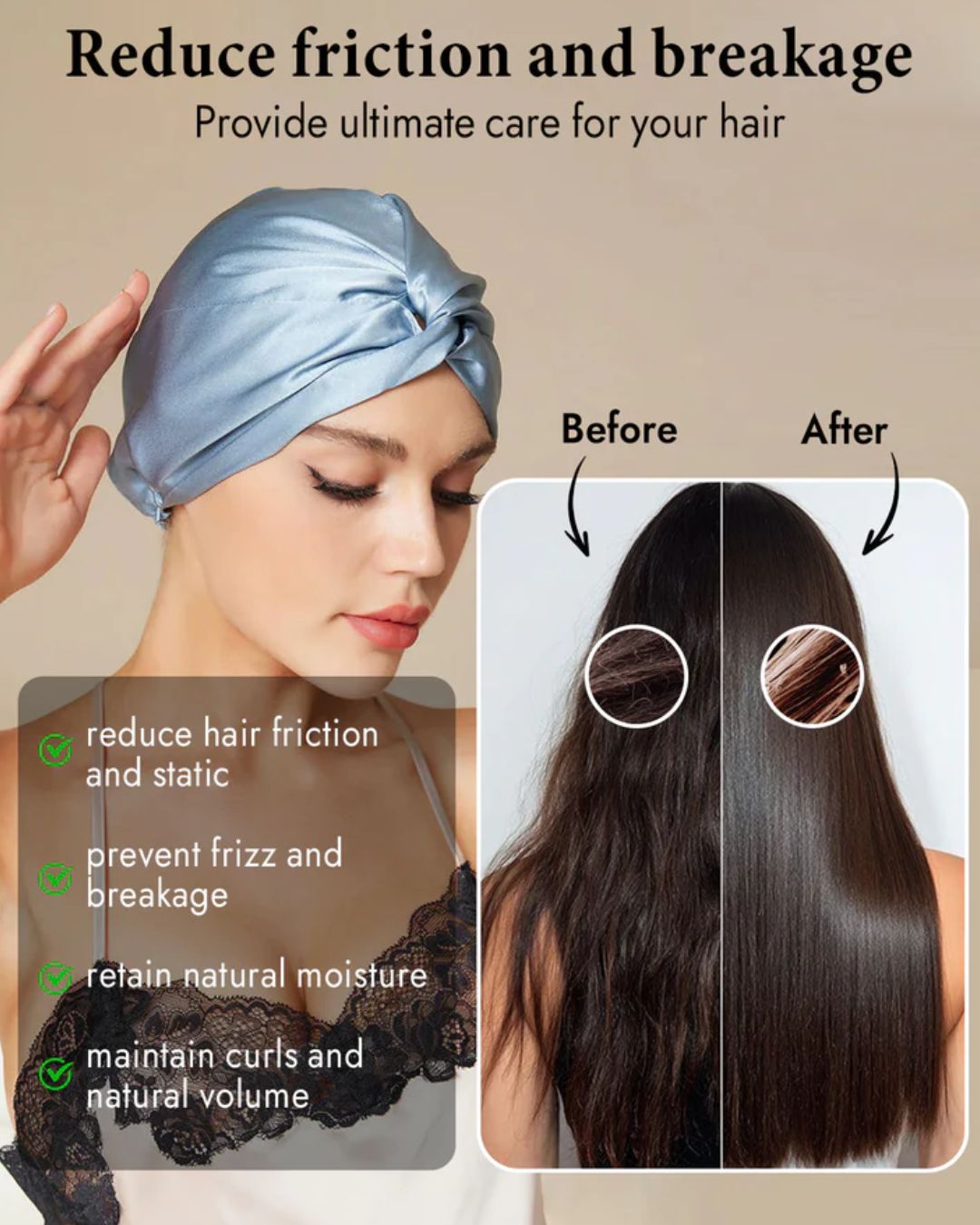 Curvvvy® Ultra Luxe Satin Hair Bonnet