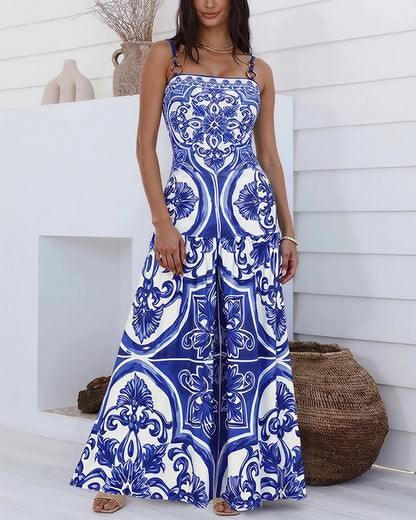 Curvvvy® Majolica Print Sling One-Piece Swimwear