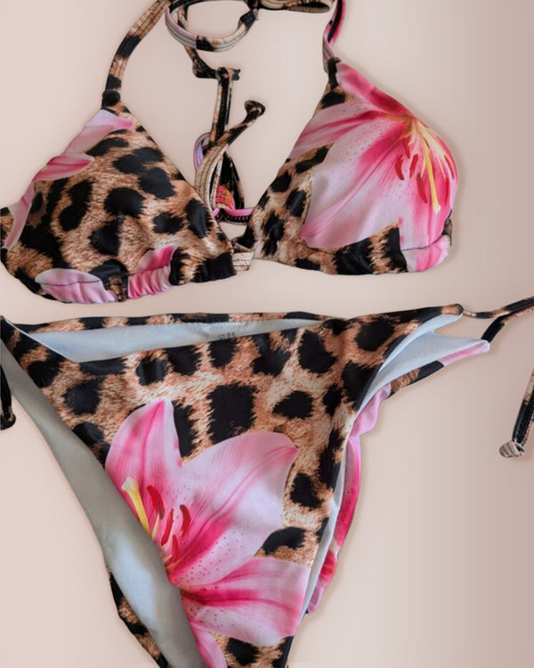 Curvvvy® Tropic Wild Floral Leopard Adjustable Bikini Swimwear