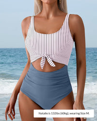 Striped grey blue