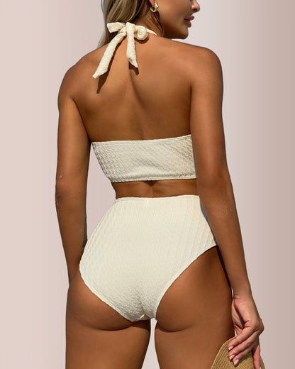 Curvvvy® Halter High-Waisted Bikini Set