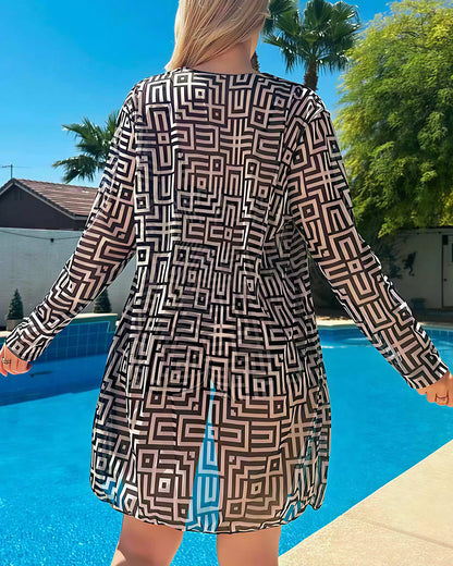 Curvvvy® Geometric 3-Piece Swimwear Set