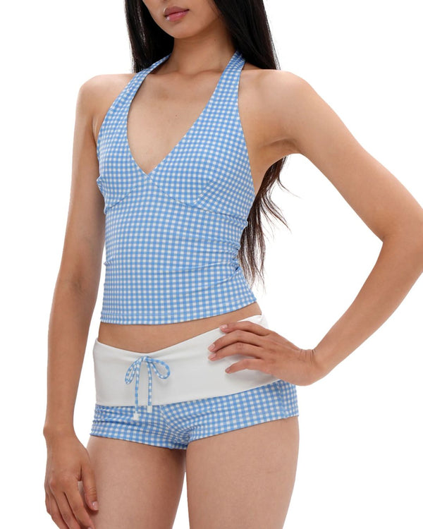 Curvvvy® Check Pattern Bikini Top & Bottom Set