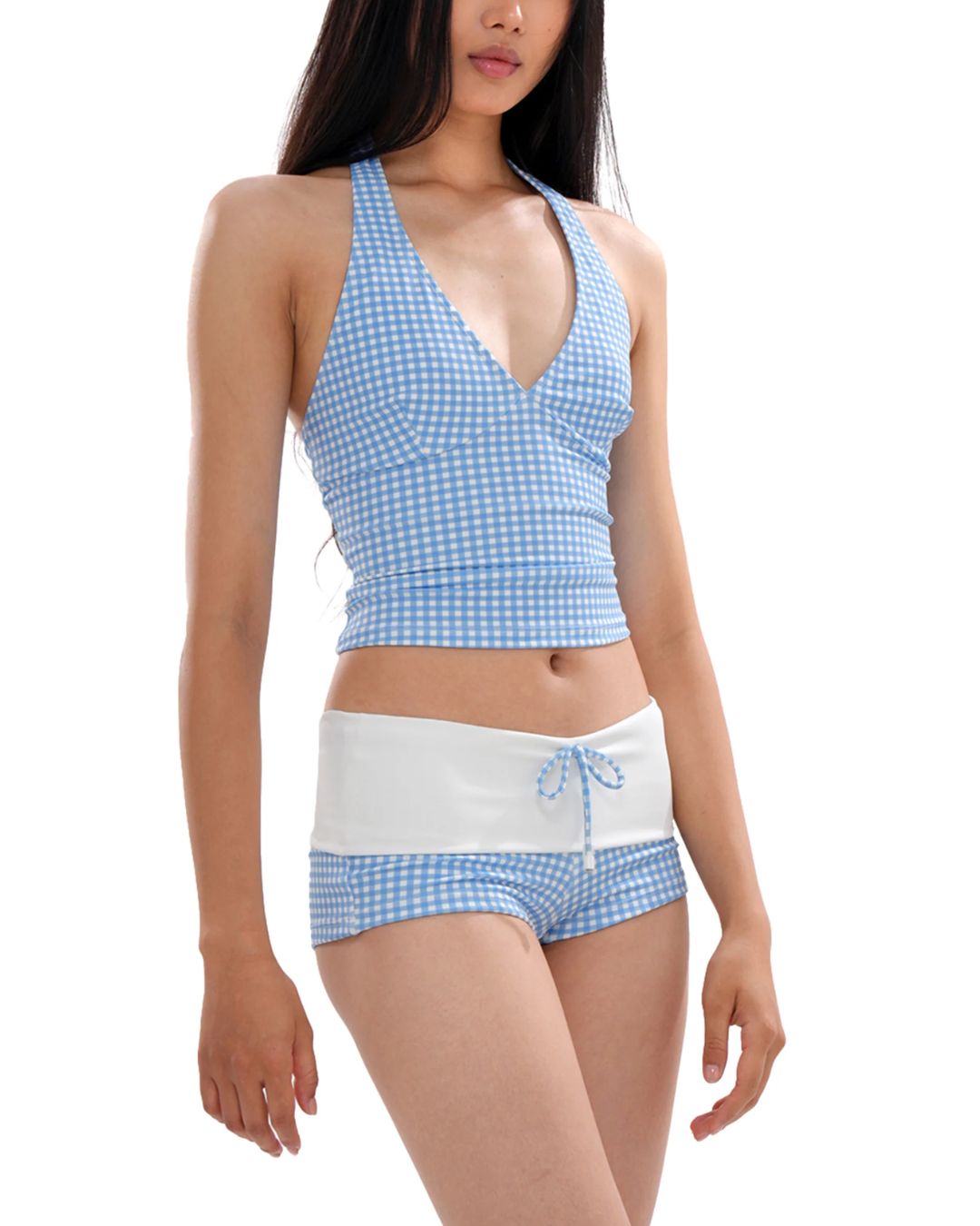 Curvvvy® Check Pattern Bikini Top & Bottom Set
