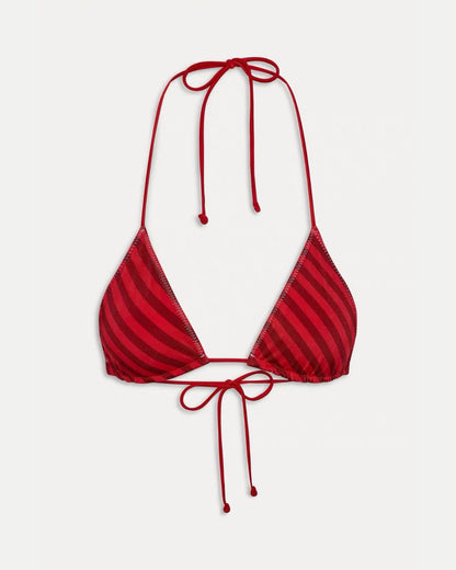 Curvvvy™ Red Contrast Stripe Bikini Set