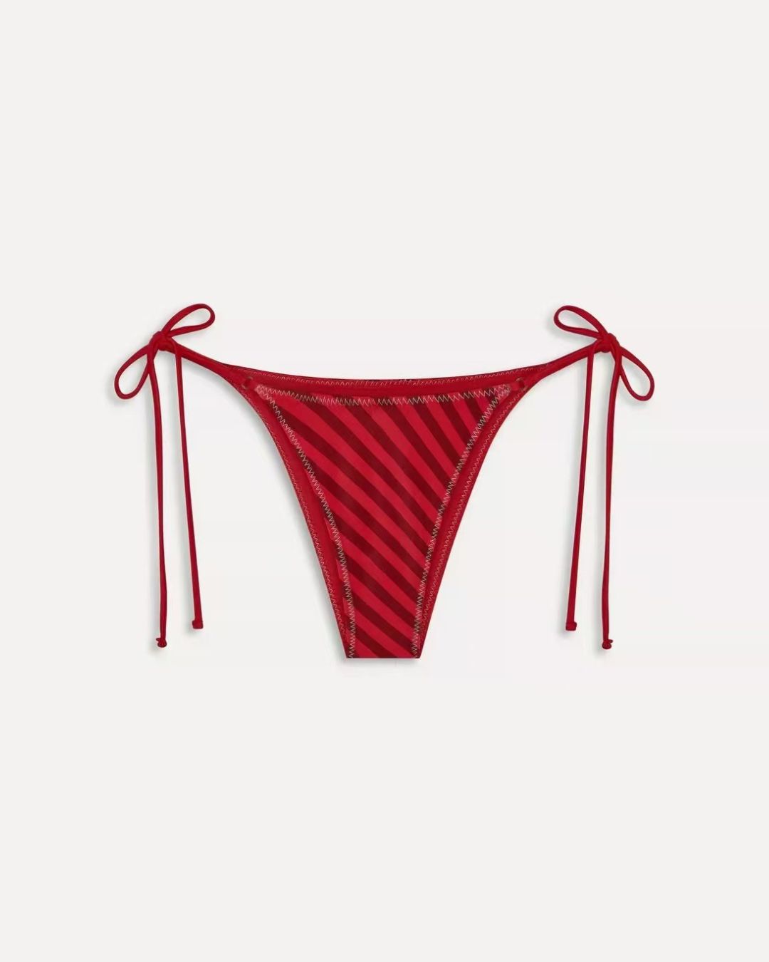 Curvvvy™ Red Contrast Stripe Bikini Set