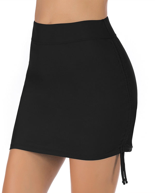 Curvvvy™ High-Waisted Adjustable Ruched Swim Bottoms