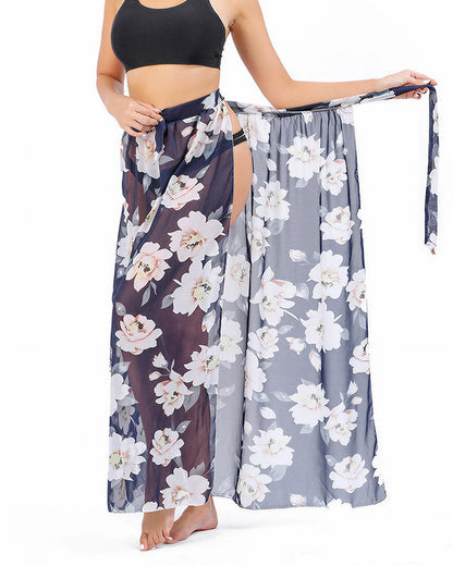 Curvvvy™ Chiffon Printed Beach Sarong Long Bikini Cover-Up Wrap Skirt