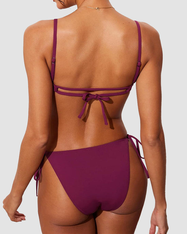 Curvvvy™ Cutout Side Drawstring High-Cut One-Piece Swimsuit