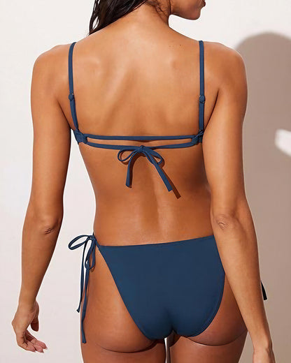 Curvvvy™ Cutout Side Drawstring High-Cut One-Piece Swimsuit