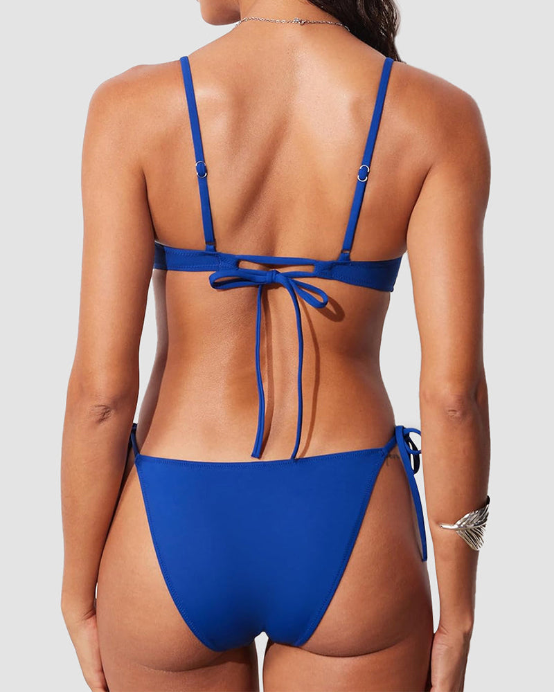 Curvvvy™ Cutout Side Drawstring High-Cut One-Piece Swimsuit