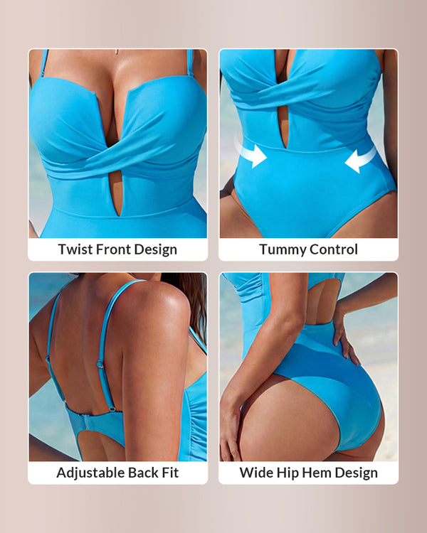 Curvvvy™ Cutout Tummy Control One-Piece Swimsuit