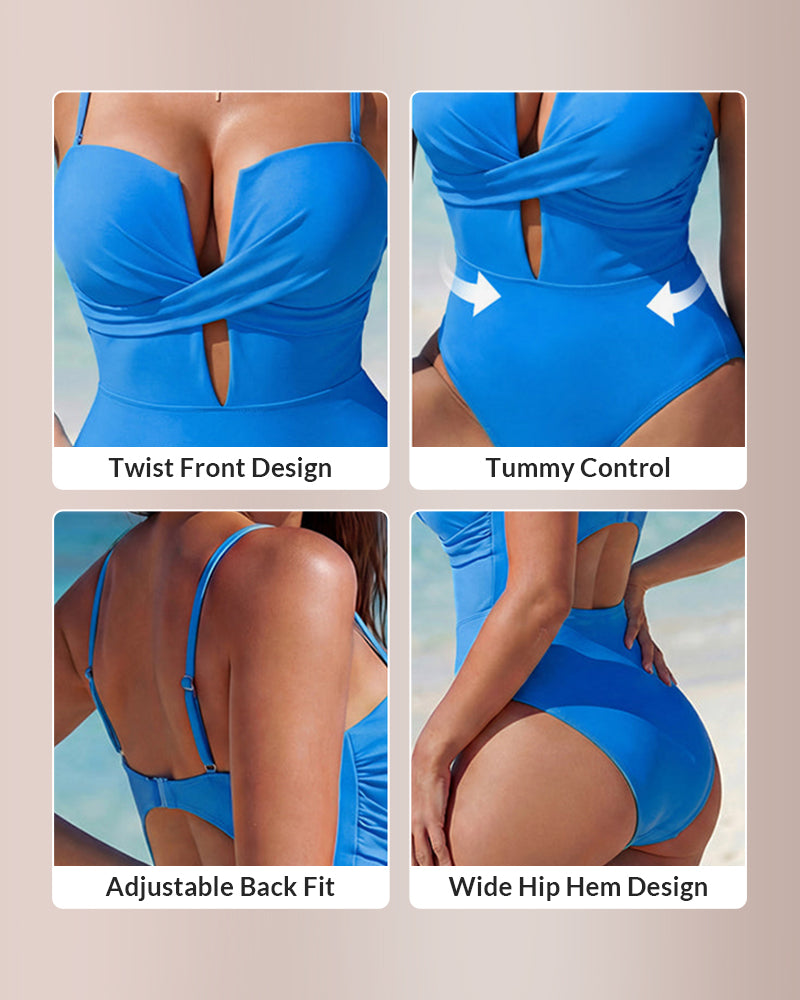 Curvvvy™ Cutout Tummy Control One-Piece Swimsuit
