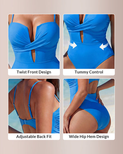 Curvvvy™ Cutout Tummy Control One-Piece Swimsuit