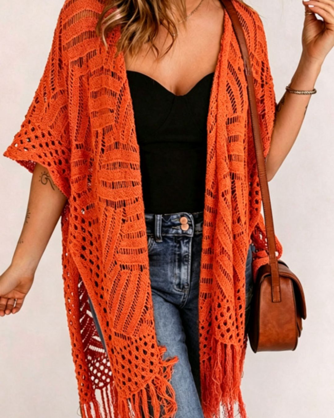 Curvvvy™ Fringe Knit Bikini Cover-Up