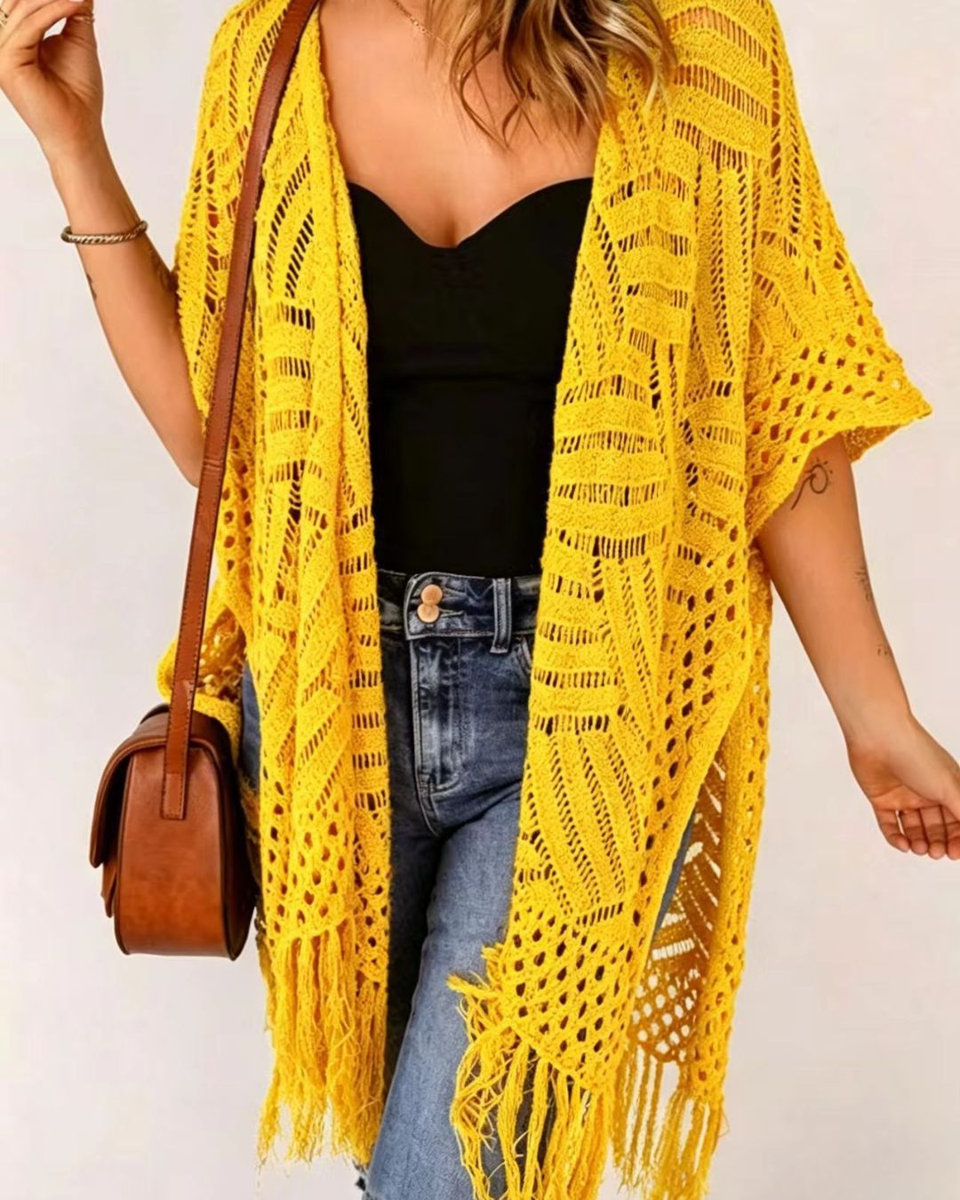 Curvvvy™ Fringe Knit Bikini Cover-Up