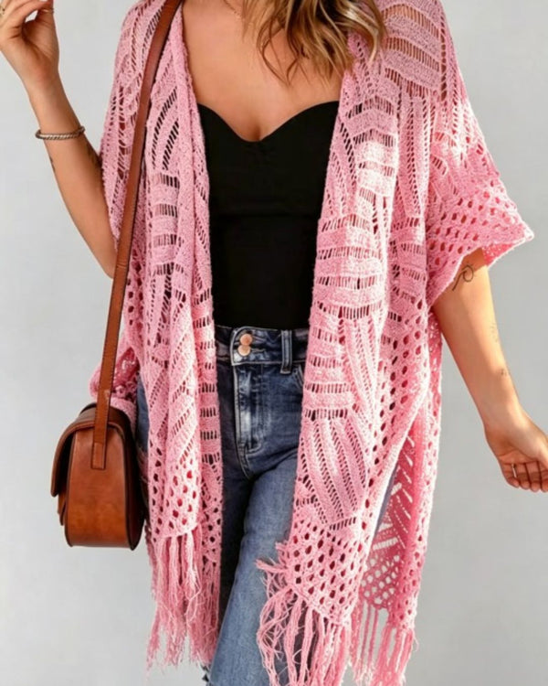 Curvvvy™ Fringe Knit Bikini Cover-Up
