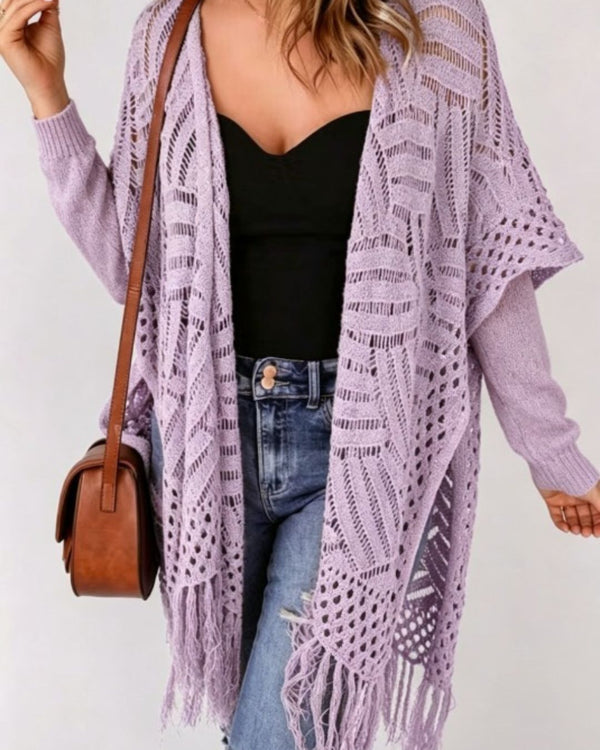 Curvvvy™ Fringe Knit Bikini Cover-Up