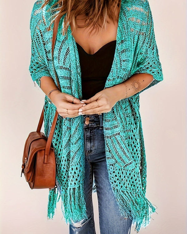 Curvvvy™ Fringe Knit Bikini Cover-Up