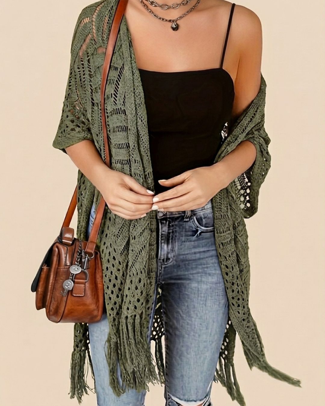 Curvvvy™ Fringe Knit Bikini Cover-Up