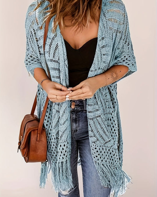Curvvvy™ Fringe Knit Bikini Cover-Up