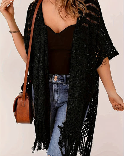 Curvvvy™ Fringe Knit Bikini Cover-Up