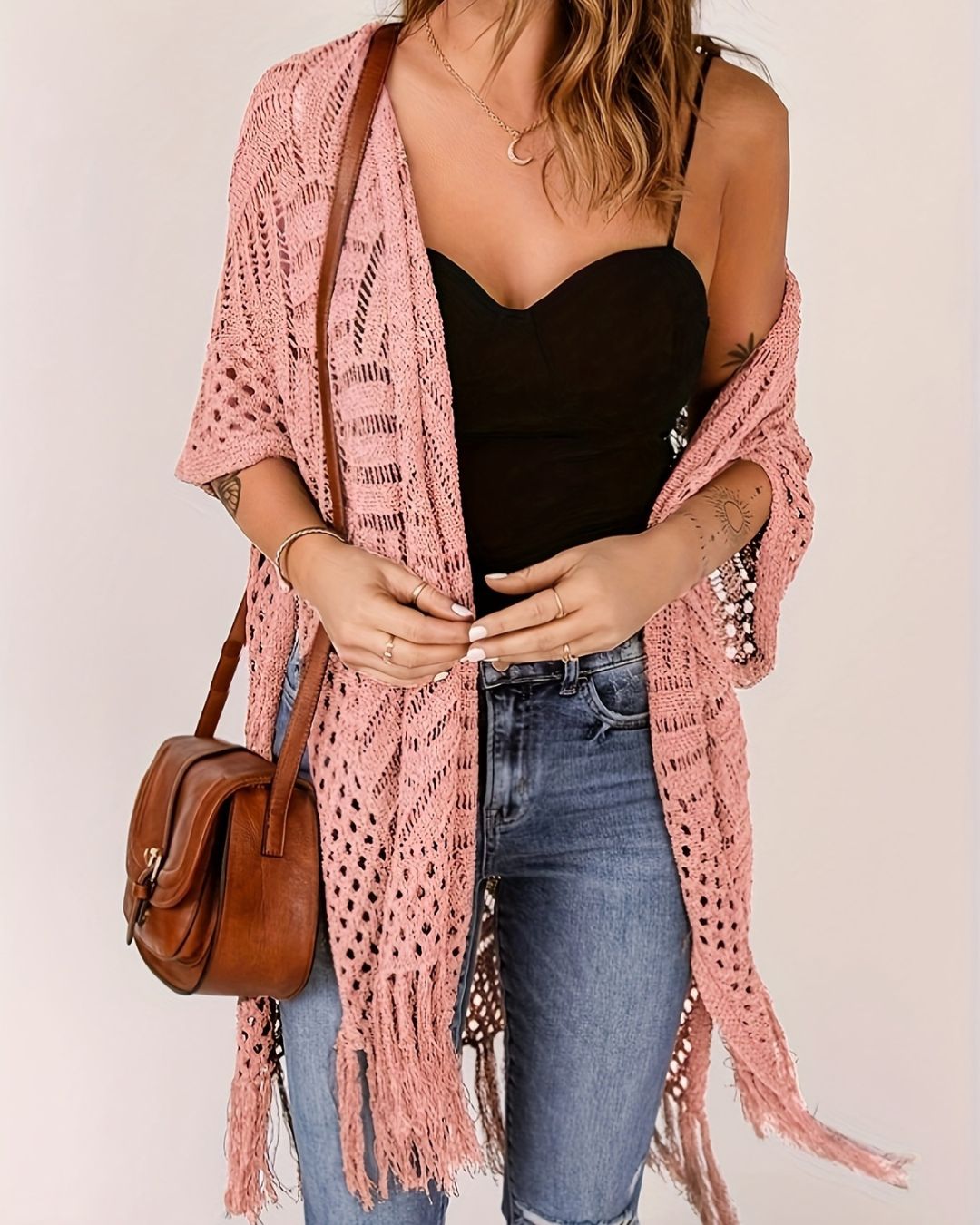 Curvvvy™ Fringe Knit Bikini Cover-Up