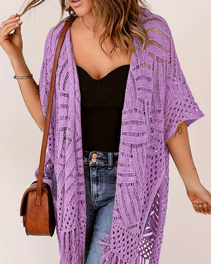 Curvvvy™ Fringe Knit Bikini Cover-Up