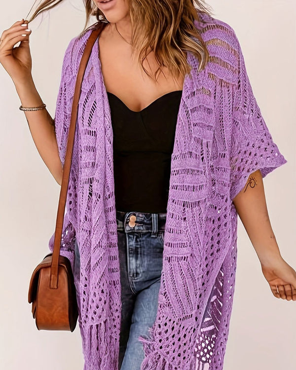 Curvvvy™ Fringe Knit Bikini Cover-Up