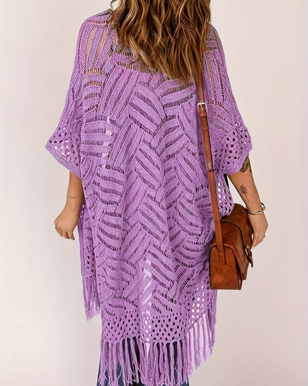 Curvvvy™ Fringe Knit Bikini Cover-Up