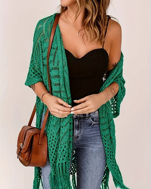 Curvvvy™ Fringe Knit Bikini Cover-Up