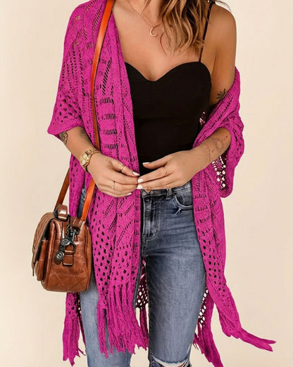 Curvvvy™ Fringe Knit Bikini Cover-Up