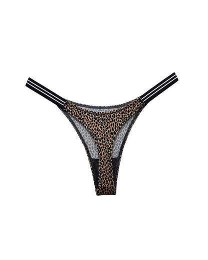 Curvvvy™ SparkleGlam – Tanga bikini sin costuras con estampado de leopardo