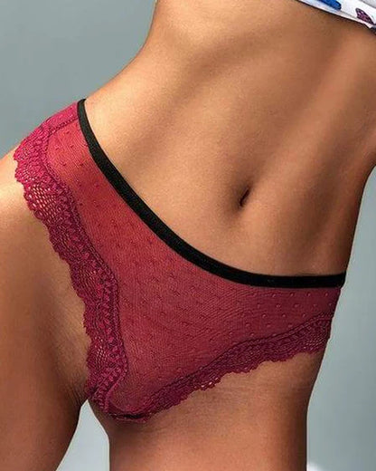 Curvvvy® Sheer Heart Mesh Lace Thong