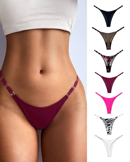 Curvvvy® Metal V-Cut Low-Rise Ice Silk Thong