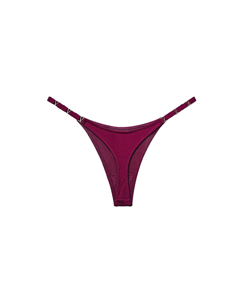 Curvvvy® Metal V-Cut Low-Rise Ice Silk Thong