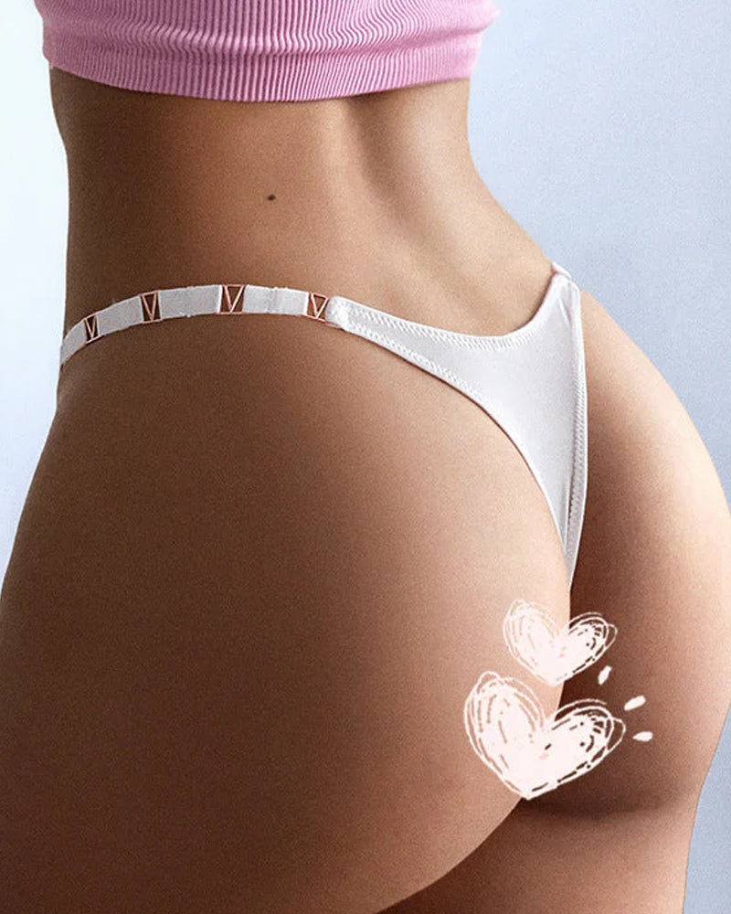 Curvvvy® Metal V-Cut Low-Rise Ice Silk Thong